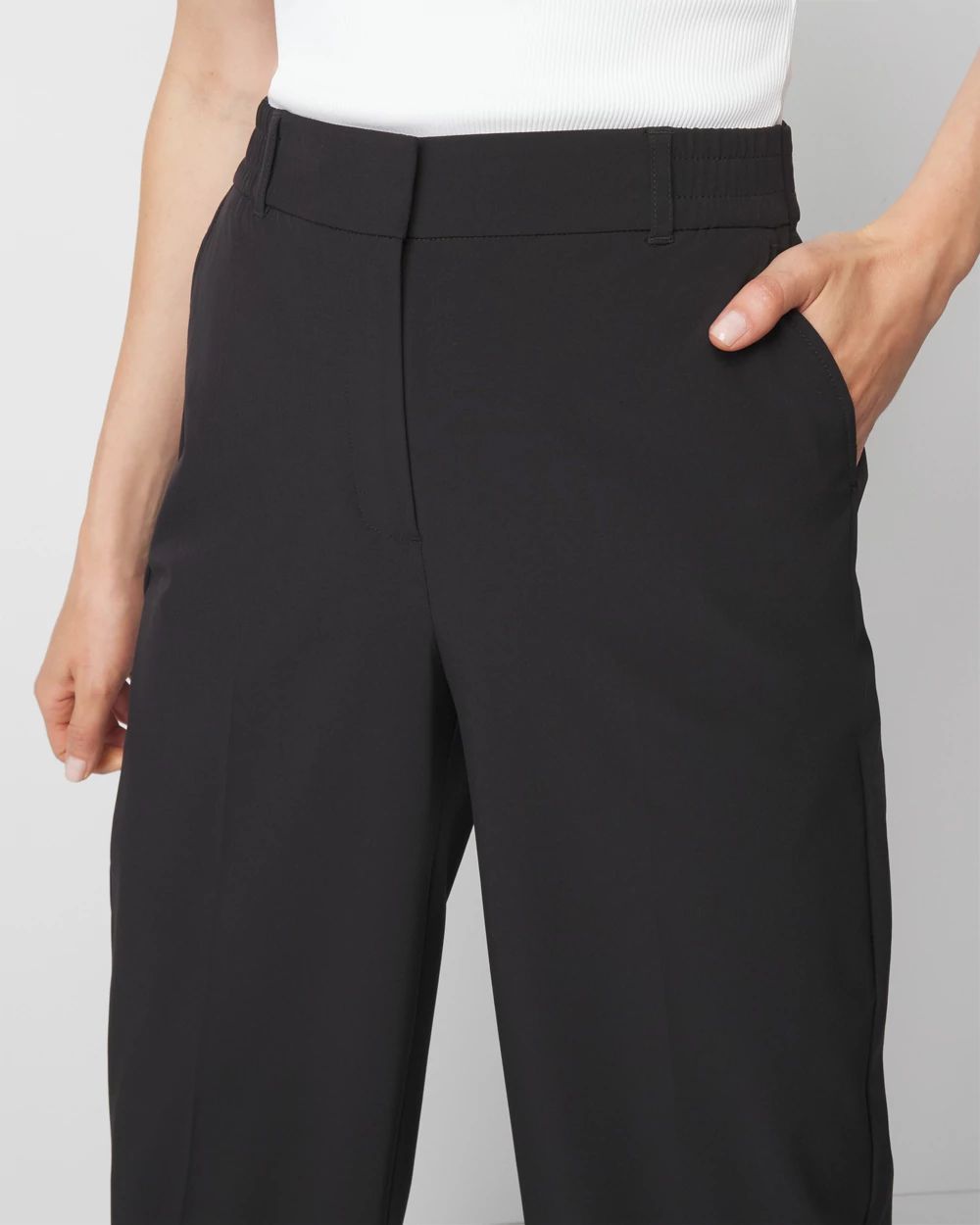 WHBM® Petite Lightweight Luna Wide Leg Trousers | White